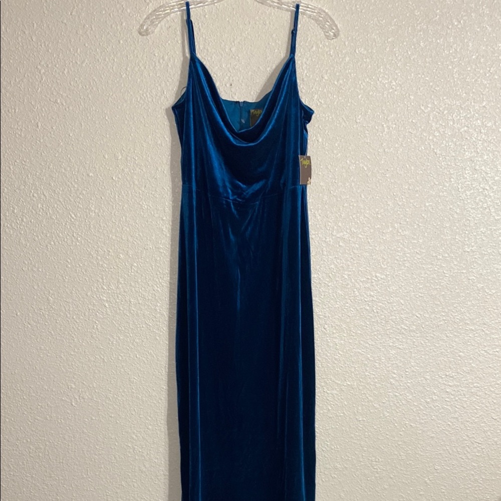 NWT Taylor Elegant Dark Turquoise Velvet Dress Size 12